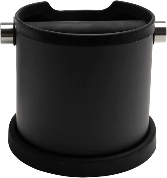 Espresso Knock Box, Capacity 60.8oz/1800ML Stainless Steel Coffee Grounds Container Waste Bin Coffee Tools for Barista and Non-slip Base (Black)