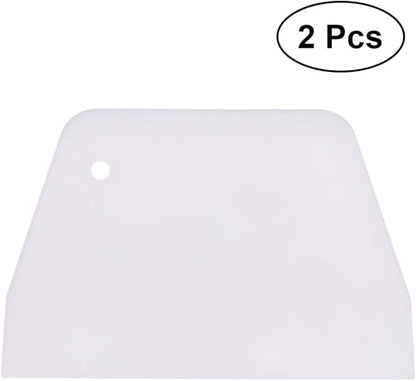 Cabilock 2pcs Cake Scraper Icing Smoother Flexible Plastic Cake Scraper Smoother for Bakery Pastry Cake Decoration Kitchen DIY Baking Tool