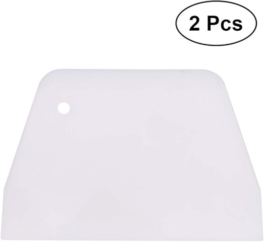 Cabilock 2pcs Cake Scraper Icing Smoother Flexible Plastic Cake Scraper Smoother for Bakery Pastry Cake Decoration Kitchen DIY Baking Tool