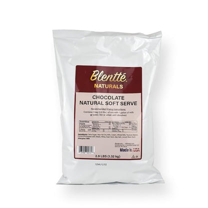 Blentte Soft Serve Ice Cream Mix - Natural Creamy Softserve Powder for Frozen Dessert Maker, Homemade Icecream, Gelato, or Yogurt - 4% Dairy Blend - Clean Label - Smooth Texture - Chocolate - 2.9 lbs