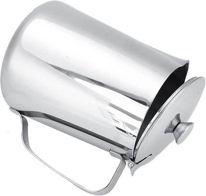 Stainless Steel Milk Frothing Pitcher, Stainless Steel Coffee Cup Mug Milk Frothing Pitcher Jug with Lid for Latte Coffee Art for Office Kitchen with handle(1500ML)