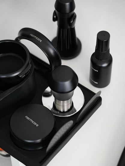 Normcore 53.3mm Espresso Tamper V4.1 Mini, Spring-Loaded Coffee with Click Feedback, Self-Leveling Stainless Steel Flat Baffle, Compatible with Breville Sage 54mm Portafilters, Black