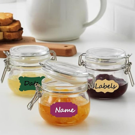 Colored Chalkboard Labels for Food Containers 168pcs - Removable Waterproof Write-on Pantry Sticker Labels for Spice Jar,Glass Bottle,Storage Bin,Kitchen Organizing and Party Decoration,with 2 Markers