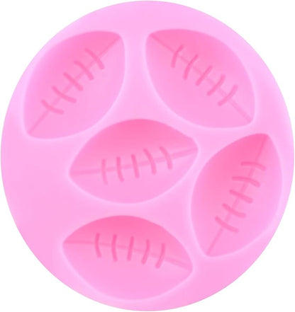 Mujiang Ball Silicone Molds Rugby Football Fondant Molds Sports Theme Molds For Cake Decorating Chocolate Gum Paste Candy Polymer Clay Set Of 3