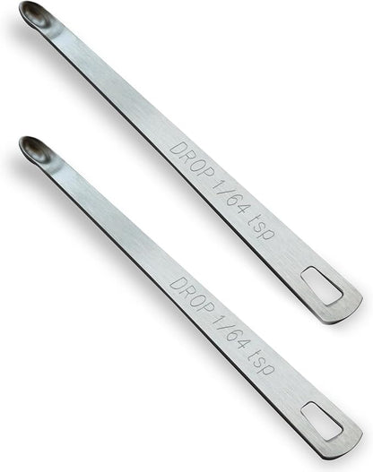 2PCS 1/64 Teaspoon(1/64tsp, 0.08ml, Drop) Single Tiny Measuring Spoon, Small Individual Stainless Steel Measure Spoons Only