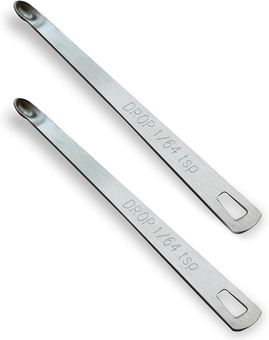 2PCS 1/64 Teaspoon(1/64tsp, 0.08ml, Drop) Single Tiny Measuring Spoon, Small Individual Stainless Steel Measure Spoons Only