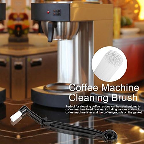 Coffee Machine Cleaning Brush with Spoon Tool Set for Espresso Machine Group Head,Pack of 3,Black