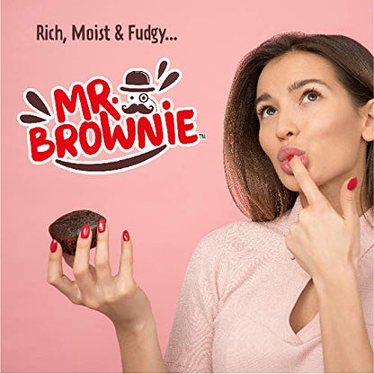 Mr. Brownie Chocolate Brownies - 3 Bags x 8 Individually Wrapped Fudge Brownie Bites with Real Belgian Chocolate Bits - Soft Sweet Snack for Home, School and Work - No Nuts, Palm Oil, or Corn Syrup