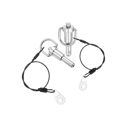uxcell 1 Pcs Quick Release Pin, 5/16" x 0.5"(Dia. x L) Push-Button Ball Locking Pin 304 Stainless Steel Ring Handle Locking Pin with Wire for Audio Bimini Top Marine, Silver