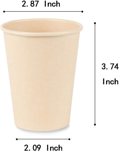 Disposable Coffee Cups Paper Cups Coffee Cups, Brown Hot Cups 120 Count 10 oz Water cups