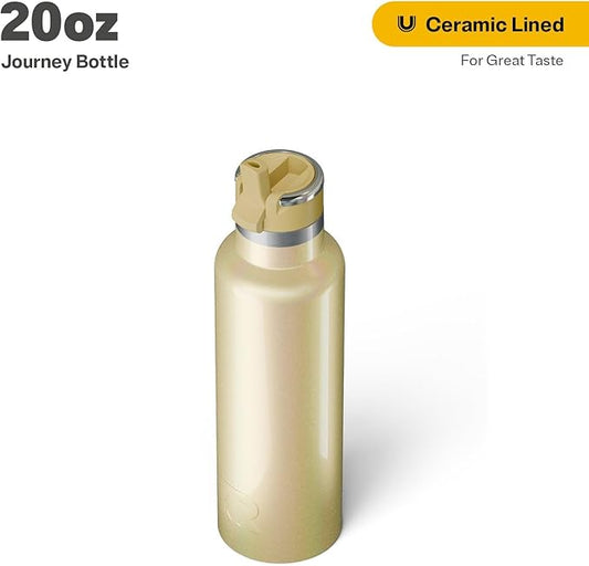 RTIC 20oz Journey Bottle Metal Stainless Steel Vacuum Insulated, BPA Free, Reusable, for Water, Hot and Cold Drinks, Travel, Sports, Camping, Sunlight Glitter