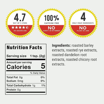 25 Individual Servings of Original Dandy Blend Instant Herbal Beverage with Dandelion, 2.5 oz Box