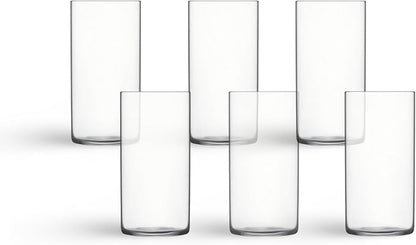 Luigi Bormioli Top Class 11.75 oz Highball Glasses, Set of 6 - Italian Tall Drinking Glasses for Cocktails, Water, Juice - Durable Lead-Free Crystal Drinkware with Reinforced Rims, Modern Glassware