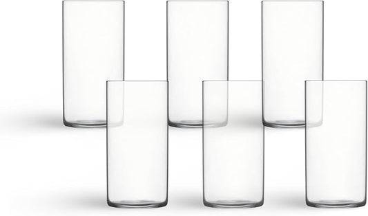 Luigi Bormioli Top Class 11.75 oz Highball Glasses, Set of 6 - Italian Tall Drinking Glasses for Cocktails, Water, Juice - Durable Lead-Free Crystal Drinkware with Reinforced Rims, Modern Glassware