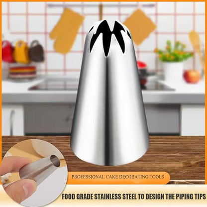 Large Piping Tips Set, Stainless Steel Cake Decorating Icing Tips Nozzles, Pastry Cake Decorating Tips Baking Tools For Cookies Cupcake Decorating Kit (1M 2D 1A 6B 853 895 114)