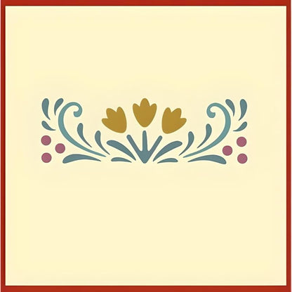 Rosemaling Patterns 24, 26, 27, 29 and 30 Stencils - Set of 5 Motifs - 4" x 1.5" each - Rose-painting - Scandinavian decorative folk painting - Mylar plastic stencil - The Artful Stencil