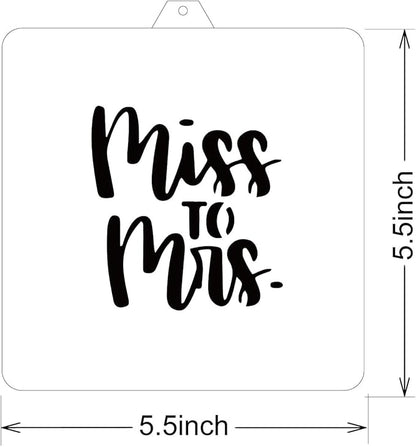 Wedding Cookie Cutter and Stencil Set Bundle Miss to Mrs Bachelorette Wedding Bridal Plaque Cookie Cutter or Stencil (Miss to Mrs)
