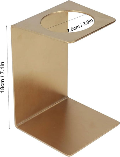 Pour over Coffee Dripper Stand, Filter Cup Holder, Samll Size Light Durable Stainless Steel Reusable Pour over Coffee Dripper Stand for Cone Filters(Gold)