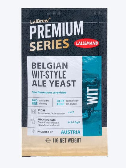 3PK LalBrew BELGIAN WIT Beer Yeast 11g Packet Lallemand Premium Series Dry Brewers Yeast for Wheat Beers (3 Packs)