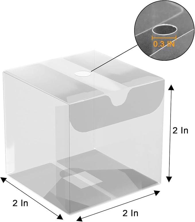 50pcs 2x2x2 Inch Clear Cake Pop Boxes with Hole Top Clear Favor Boxes Macaron Box Treat Box for Birthday Wedding Party
