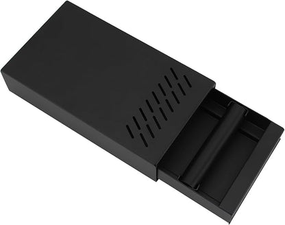 Espresso Knock Box Drawer, Stainless Steel Coffee Grounds Container with Removable Rubber Knock Bar and Non-slip Base, Mini 9.29 x 5.43 x 2.08 inches (Black)