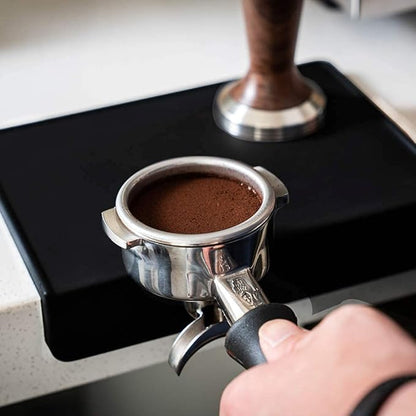 watchget Espresso Tamping Mat, Coffee Tamper Mat, Black Food Grade Silicone Pad, 8Inch X 6Inch Coffee Tamping Mat, Portafilter Mat For Barista Espresso Machine Accessory, Waterproof and Heat Resistant