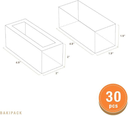 30 Macaron Boxes for 4 or 5 Macarons Gold Macaron Gift Boxes, Candy Boxes, Macarons Box with Clear Window (Interior Measurement 4.8" x 1.9" x 1.9" without Macaron inside)