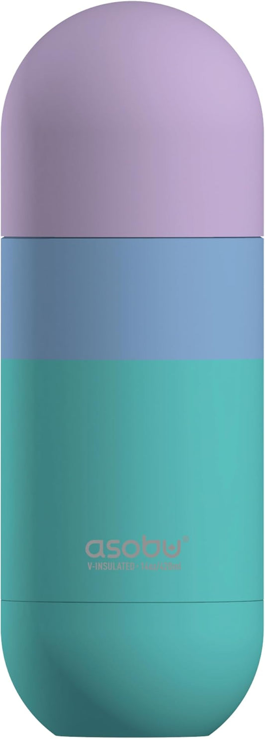 Asobu Orb Stainless Steel Double Wall Insulated Travel Water Bottle 14 Ounce (Pastel Green)