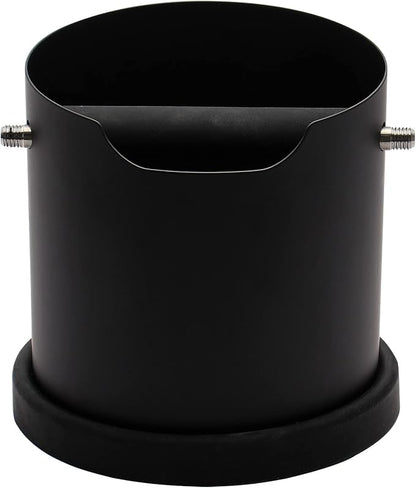 Espresso Knock Box, Capacity 60.8oz/1800ML Stainless Steel Coffee Grounds Container Waste Bin Coffee Tools for Barista and Non-slip Base (Black)
