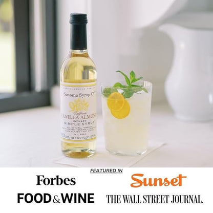 Sonoma Syrup Co. Vanilla Almond Infused Simple Syrup 12.7 fl oz | for Cocktails, Tea, and Baking | Hand Crafted in the USA
