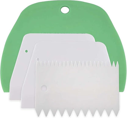 Dough Scraper Plastic Bench Scraper, Dough Scraper Tool Dough Cutter, Flexible Bench Scraper for Making Bread Pizza, 4 PCS