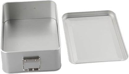 Metal Tin Box, Tinplate Metal Storage Tins Tea Container Rectangular Cookie Box With Lids For Storaging Cookies Snowflake Pastries Tea(M)