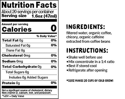 Explorer Cold Brew Organic Liquid Coffee Concentrate, Seeker Low Caffeine, Drink Iced or Hot, 32 fl oz, Makes 20+ Cups