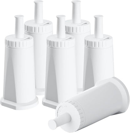 6 Pack Replacement Water Filter for Breville Espresso Machine Barista Pro BES878, Barista Touch Bes880, Oracle Touch BES990, Oracle BES980, Dual Boiler BES920 Bambino ClaroSwiss Sage, BES008WHT0NUC1
