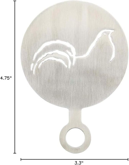 Restaurantware-Restpresso 4.75 Inch Latte Stencil, 1 Bird Coffee Stencil - Coffee Art Template, Decorate Cupcakes, Cakes, or Cookies, Stainless Steel Cappuccino Template, Heat-Resistant