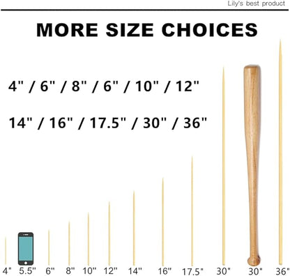 6" Natural Bamboo Skewers for BBQ，Appetiser，Fruit，Cocktail，Kabob，Chocolate Fountain，Grilling，Barbecue，Kitchen，Crafting and Party. Φ=4mm, More Size Choices 8"/10"/12"/14"/16"/17.5"/30"/36"(1000 PCS)