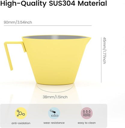 MHW-3BOMBER Espresso Measuring Cup with 3 oz Sauce Cup Espresso Shot Cup Stainless Steel Pouring Cup for Tomato Sauce|Steak Sauce|Desserts|Beverages| (Purple) G5737-OS