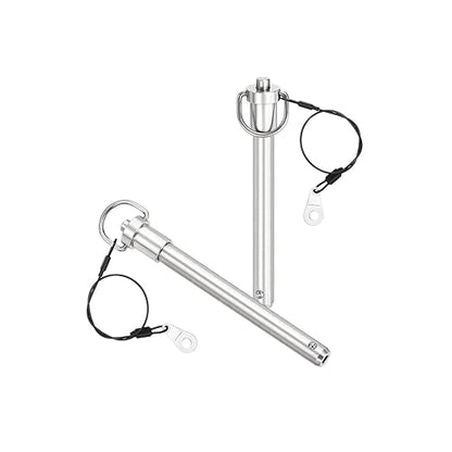 uxcell 2 Pcs Quick Release Pin, 1/2" x 4" (Dia. x L) Push-Button Ball Locking Pin, 304 Stainless Steel, Silver