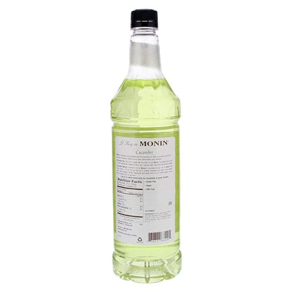 Monin - Cucumber Syrup, Refreshing Sweetness, Natural Flavors, Great for Mocktails, Cocktails, Lemonades, Teas, and Sodas, Non-GMO, Gluten-Free (1 Liter, 2-Pack)