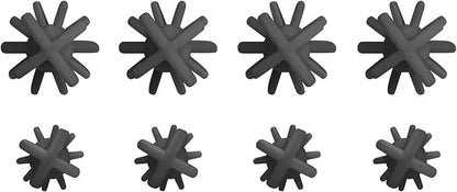 Silicone Straw Brush 4 Pack - (2 Small, 2 Wide) - 10 Inch Reusable Straw Cleaner, Pipe Cleaner, Glass and Detailing Tool (Charcoal)