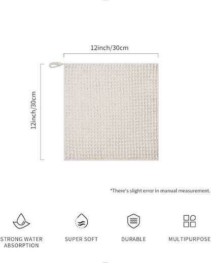 watchget Barista Micro Cloth 10 Pack, Microfiber Barista Cleaning Towels Microfiber Waffle Weave Kitchen Dish Cloth Coffee Bar Towel Coffee Machine Cleaning Cloth, Khaki(12"x12")