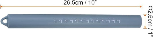 HARFINGTON Silicone Rolling Pin 10" Silicone Surface Non-Stick Stainless Steel Inner Core Dough Roller Kitchen Roller for Baking Pastry Pizza Fondant Bread, Blue