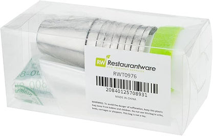 Restaurantware Pastry Tek Russian Piping Tips Set 20 Piece Durable Cake Decorating Kit - 9 Piping Tips 10 Piping Bags Stainless Steel Piping Bags And Tips Set 1 Tri-Color Coupler