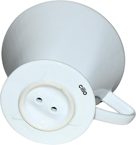 Cilio C105179 Porcelain Coffee Filter/Holder Pour-Over, 6/Large, White