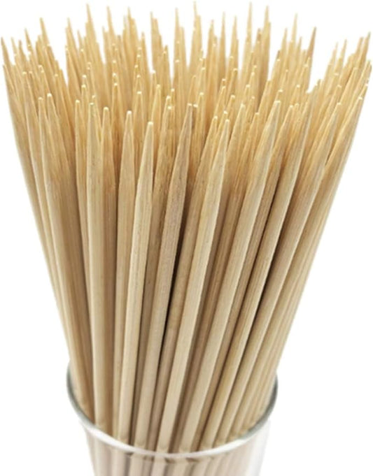12" Natural Bamboo Skewers for BBQ，Appetiser，Fruit，Cocktail，Kabob，Chocolate Fountain，Grilling，Barbecue，Kitchen，Crafting and Party. Φ=4mm, More Size Choices 6"/8"/10"/14"/16"/17.5"/30"/36"(1000 PCS)