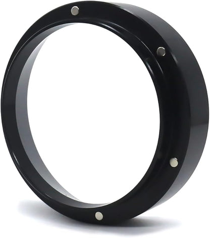 1pc Espresso Dosing Funnel 51/53/58mm Coffee Dosing Ring Aluminum Espresso Distribution Coffee Tool For Home Coffee Bar Shop College Dorm Room Apartment Essential Coffee Accessories (58mm, Black)