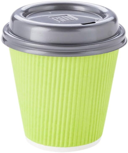 Restaurantware 8 Ounce Double Wall Disposable Coffee Cups, 500 Insulated Light Green Paper Tumblers, Ripple Wall Design, Lids Sold Separately for Hot Drinks like Tea, Hot Chocolate, and More
