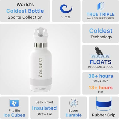 Coldest Insulated Water Bottle with Straw Lid - Stainless Steel Metal Insulated Bottle for Men & Women (Stardust Glitter, 40 oz)