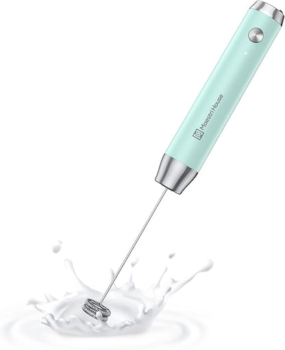 Maestri House Rechargeable Milk Frother, LunaFro NS Handheld Electric Foam Maker Waterproof Detachable Stainless Steel Whisk Drink Mixer Foamer for Lattes, Cappuccino, No Stand