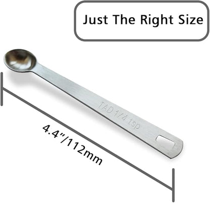 3PCS 1/4 Teaspoon(1/4tsp, 1.25 ml, Tad) Single Tiny Measuring Spoon, Small Individual Stainless Steel Measure Spoons Only